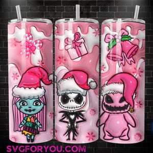 three colorful tumblers with cartoon-style illustrations of characters from the movie " jack-in-the-box".
