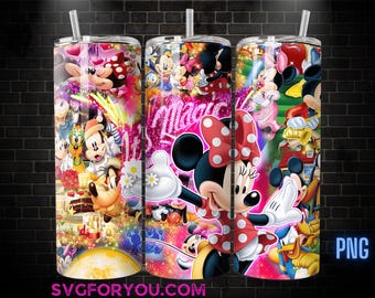 Its Magic Minnie Mouse 20oz Skinny Tumbler Template PNG, Mickey Mouse Skinny Tumbler Wrap Design PNG File Digital Download
