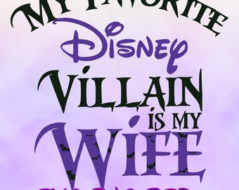 PÚRPURA Mi villano favorito es mi esposa Svg, Familia Svg, Villanos Svg, Esposo divertido Svg, archivo PNG, Archivo de corte Cricut, Archivo Svg para Cricut