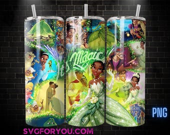 Its Magic Princess Tiana 20oz Skinny Tumbler Template PNG, Mickey Skinny Tumbler Wrap Design PNG File Digital Download