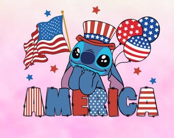 Stitch 4 de julio SVG Lilo y Stitch 4 de julio SVG 4 de julio Stitch SVG Stitch 4 de julio Svg Stitch Día de la Independencia Svg