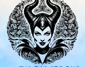 Maleficent Villains Mandala SVG, Maleficent , Zentangle Silhouette Cut Files, Png, Printable, Sublimation Design