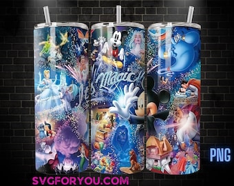 Plantilla PNG para vaso delgado de 20 oz de Mickey Mouse mágico, diseño de envoltura para vaso delgado de Mickey Mouse (archivo PNG, descarga digital)