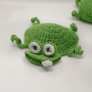 Funny Frog Coaster Amigurumi Tutorial - Frog Coaster Crochet PDF Pattern - Flat Frog Coaster Home Decoration - Funny Accessory Crochet