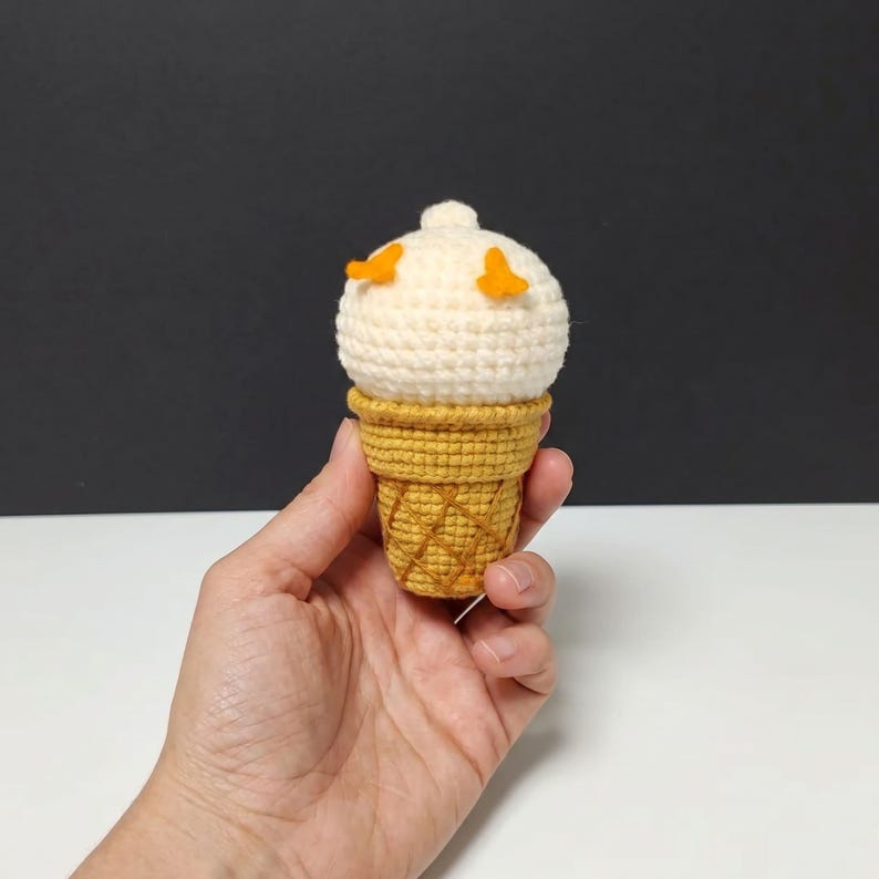 Duck Ice Cream Cone Crochet PDF Pattern - Cute Duck Amigurumi - Ice Cream Crochet Tutorial - Play Food Crochet Pattern - Funny Duck Crochet image 4