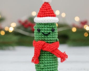 Christmas Pickle No sew Crochet PDF Pattern - Easy Crochet Christmas Tree Decor Amigurumi - Crochet Christmas Gift Plush - Home Decoration
