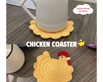 Crochet Chicken Coaster PDF Pattern – Beginner Friendly PDF Tutorial