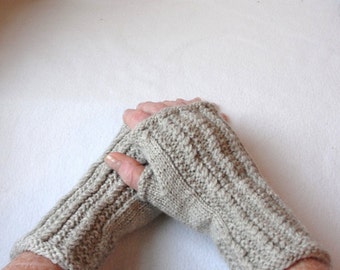 KNITTING PATTERN Irish Fingerless Mittens for Adults and Teens, Cable knit fingerless mitts