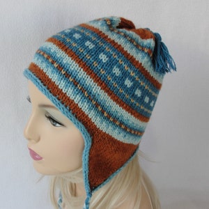 KNITTING PATTERN, Knit beanie pattern, Upper Shad Beanie Hat Pattern, ear flap Hat pattern, fair isle, All Sizes Toddler/Child/Adult/Teen