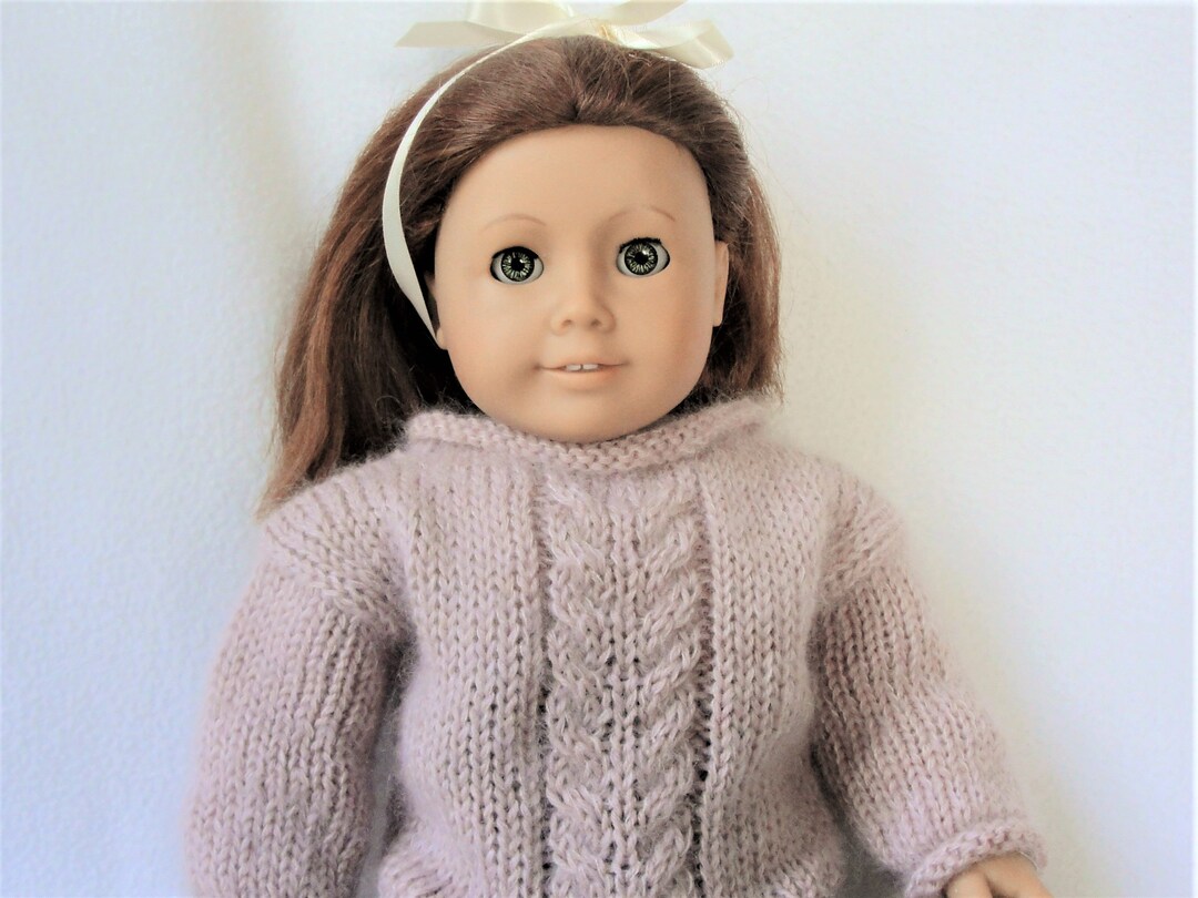 Knitting PATTERN Doll Cable Sweater for 18 Inch Dolls, Doll Knitting