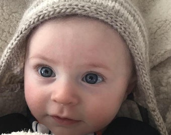 KNITTING PATTERN, knit Baby Hat pattern, knit baby beanie pattern, photo prop knitting pattern  Mr. Bean's Baby Cap