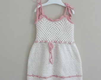 Crochet Pattern Short Beach Sun Dress; crochet  pattern for 0 - 8 yrs;  crochet dress pattern; baby summer dress; crochet summer dress