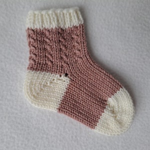 KNITTING PATTERN /Wee Cabled Baby Socks / knit sock pattern / baby sock pattern / cabled sock pattern, cable baby sock Sizes 0-36 mos image 4