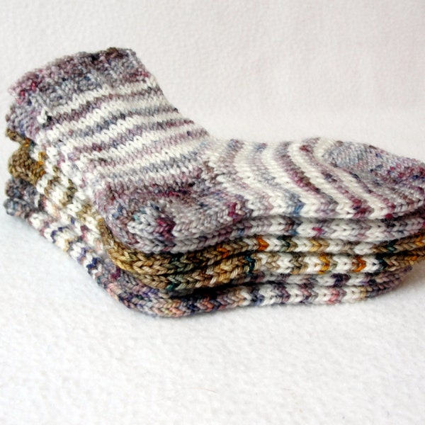 KNITTING PATTERN /Speckled Stripes Baby Socks / knit sock pattern / baby sock pattern / striped sock pattern Sizes 0-36 mos