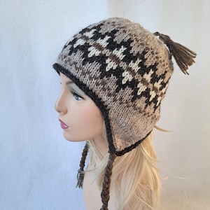 KNITTING PATTERN, Knit beanie pattern, Off Roading Ear Flap Beanie Hat Pattern, fair isle beanie pattern, All Sizes Toddler/Child/Adult/Teen