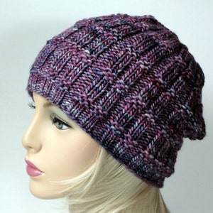 KNITTING PATTERN, Knit slouch beanie pattern, Lotus Slouch Beanie; Slouch Hat Pattern, All Sizes Toddler/Child/Adult Sizes