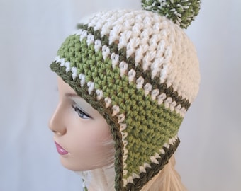 Crochet Pattern,  Ear Flap Hat Pattern,  Wellspring  Ear Flap Hat, Beanie pattern, ear flap pattern ALL SIZES Toddler, Child, Adult