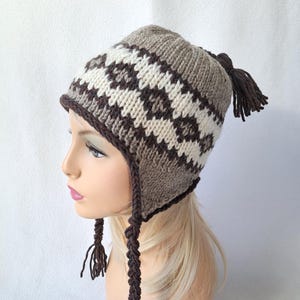 KNITTING PATTERN, Knit beanie pattern, Helix Beanie Hat Pattern, ear flap Hat pattern, fair isle, All Sizes Toddler/Child/Adult/Teen