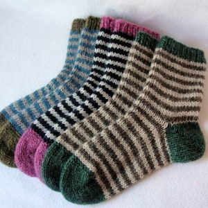 KNITTING PATTERN /Hunky Guy Socks /  Adult/Teen Socks / knit sock pattern / striped sock pattern  / Striped Adult Socks