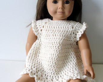 Crochet Pattern Doll Raglan Dress,  pattern for 18 inch doll; doll dress pattern, crochet dress pattern
