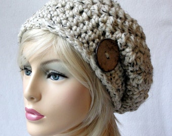 CROCHET  Hat Pattern, ALL SIZES, Toddler - Child - Adult, Steel Cut Oats Slouch Hat