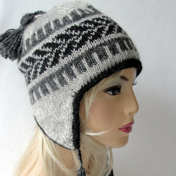 Modèle de tricot, modèle de bonnet en tricot, modèle de bonnet Gateway, cache-oreilles motif de chapeau, jacquard, chapeau sherpa, chapeau chullo toutes les tailles