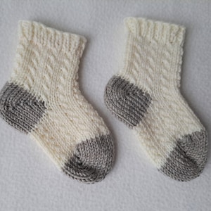 KNITTING PATTERN /Wee Cabled Baby Socks / knit sock pattern / baby sock pattern / cabled sock pattern, cable baby sock Sizes 0-36 mos image 1