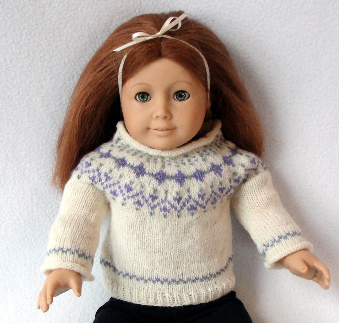 Knitting PATTERN Doll Celtic Pullover for 18 Inch Dolls, Doll Pattern