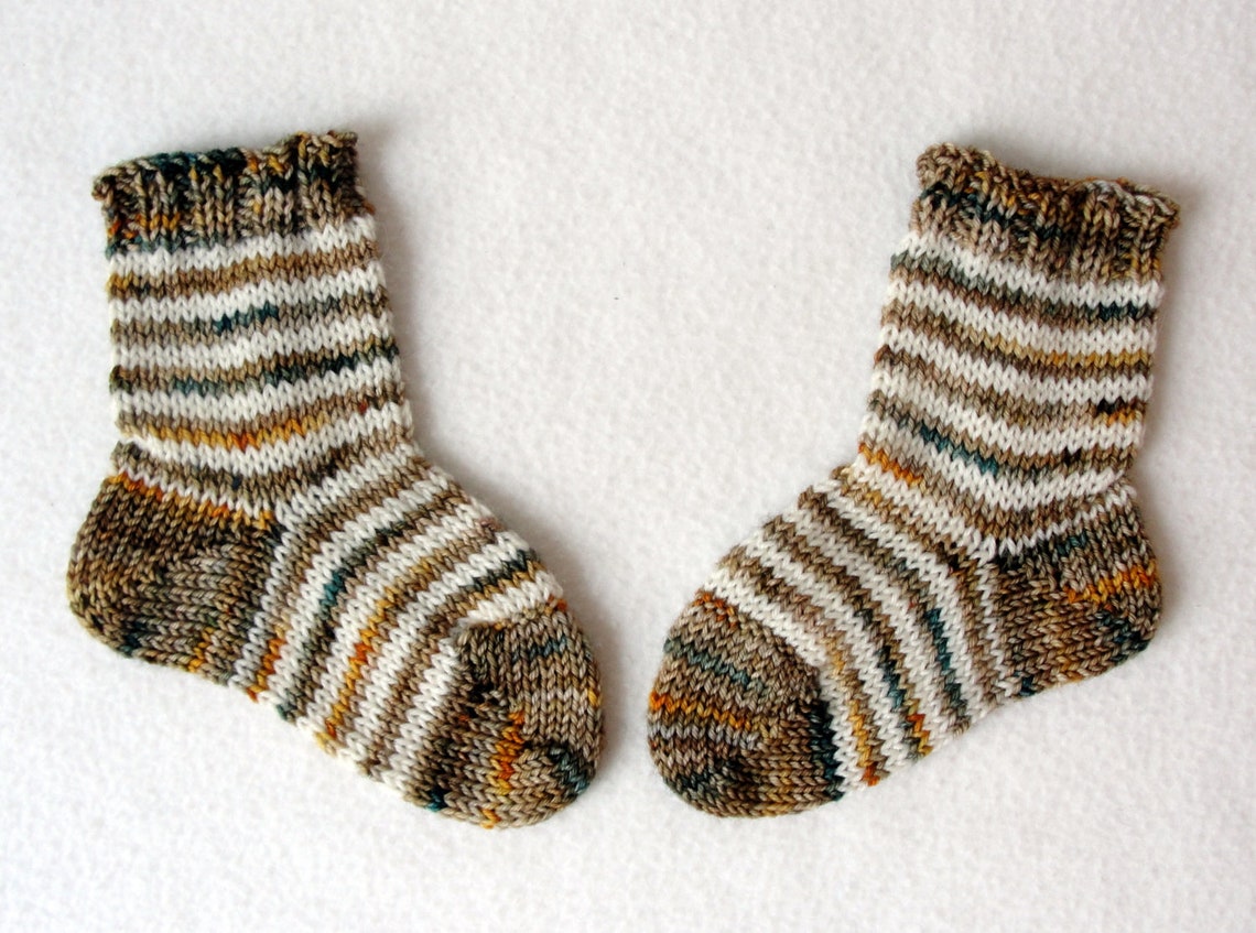KNITTING PATTERN /speckled Stripes Baby Socks / Knit Sock - Etsy