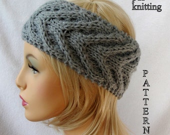 Knit Ear Warmer Pattern, Knit Headband pattern, Knit Staghorn Ear Warmer pattern for adults and teens