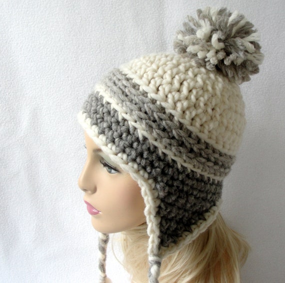 Crochet Pattern Ear Flap Hat Primordial - Etsy