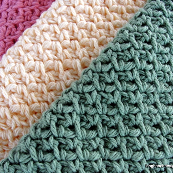 Crochet Pattern, crochet wash cloth, wash cloth pattern, dish cloth pattern Spa Luscious wash cloth face cloth sets