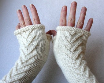 KNITTING PATTERN Nottingham Fingerless Mittens for Adults and Teens, gauntlet style fingerless mitts