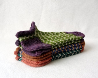 KNITTING PATTERN /Tarsus Shortie Socks /  Adult/Teen Socks / knit sock pattern / striped sock pattern  / Striped Adult Socks