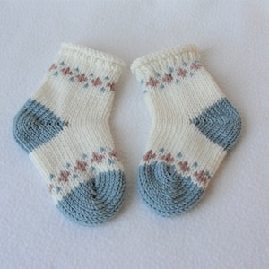 KNITTING PATTERN /Shylah Baby Socks / sock pattern / baby sock pattern / fair isle  sock pattern / color work sock pattern Sizes 0-36 mos