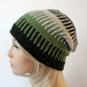 KNITTING PATTERN, Knit slouch beanie pattern, Palisade Beanie; Slouch Hat Pattern, All Sizes Toddler/Child/Adult Sizes