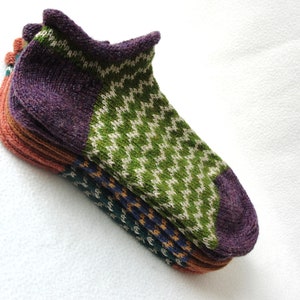 KNITTING PATTERN /Tarsus Shortie Socks / Adult/Teen Socks / knit sock pattern / striped sock pattern / Striped Adult Socks image 5