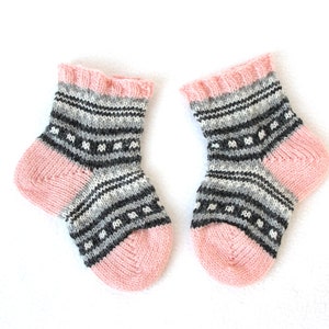 KNITTING PATTERN, Hygge Baby Socks, baby sock pattern, bootie pattern, colorwork pattern, fair isle socks, baby fair isle socks image 6