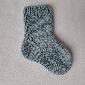 KNITTING PATTERN /Wee Cabled Baby Socks / knit sock pattern / baby sock pattern / cabled sock pattern, cable baby sock Sizes 0-36 mos image 5