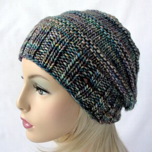 KNITTING PATTERN, Knit slouch beanie pattern, Picket Fence Slouch Beanie Slouch Hat Pattern, All Sizes Toddler/Child/Adult Sizes
