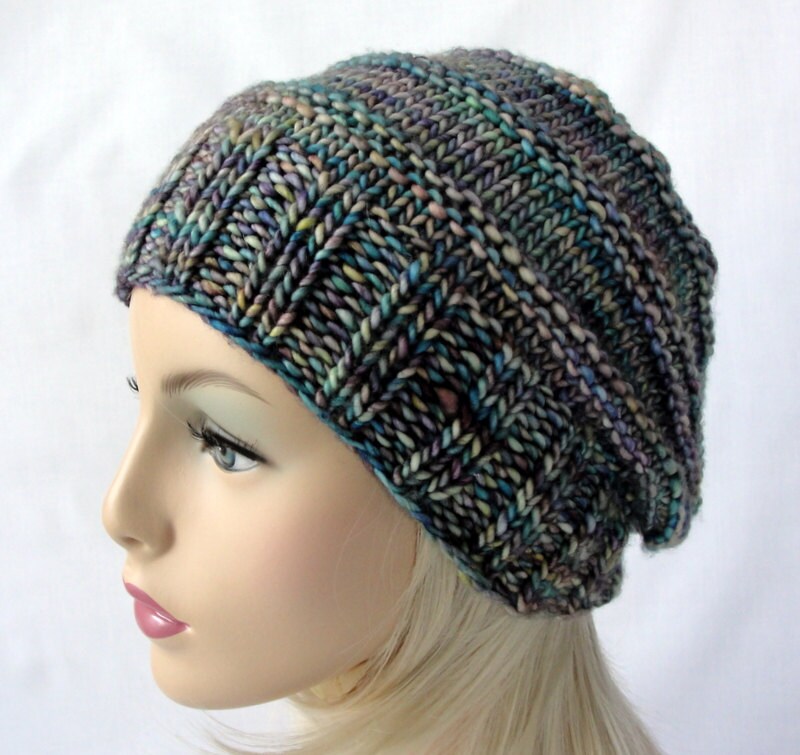 KNITTING PATTERN Knit Slouch Beanie Pattern Picket Fence Etsy