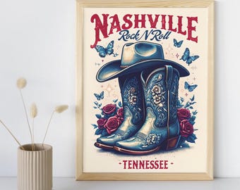 Nashville Cowboy Boots Print | Vintage Western Art (Digital Download)