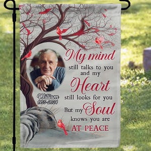 Personalized Memorial Garden Flag, Custom Photo In Loving Memory Cemetery Decor, Photo Yard Flag, Rest in Peace Yard Flag, Outdoor Decor