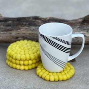 Felt Ball Tea Coasters, Drink Coasters Set, Home Decor And More
