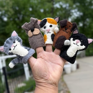 Felt Animal Finger Puppets – Handmade Wool Toys – Imaginative Play for Kids