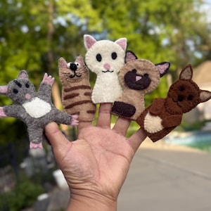 Felt Animal Finger Puppets – Handmade Wool Toys – Imaginative Play for Kids