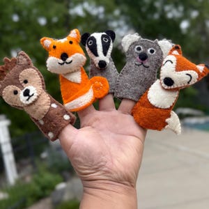 Felt Animal Finger Puppets – Handmade Wool Toys – Imaginative Play for Kids