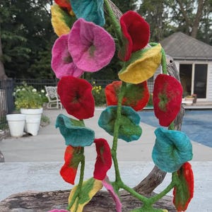 Handcrafted Felt Flower Garlands, Floral Decor, Mantle Decorative Garland, Home Wedding Decor