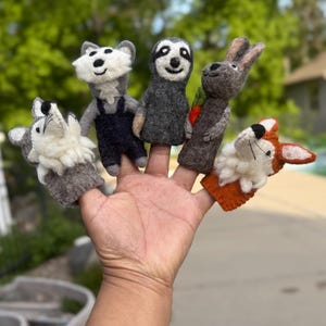 Felt Animal Finger Puppets – Handmade Wool Toys – Imaginative Play for Kids