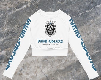 Long-sleeved crop top with print